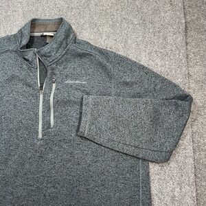 Eddie Bauer 1/4 Zip Pullover Mens 2XL Heathered Blue Fleece Sweater Gorpcore